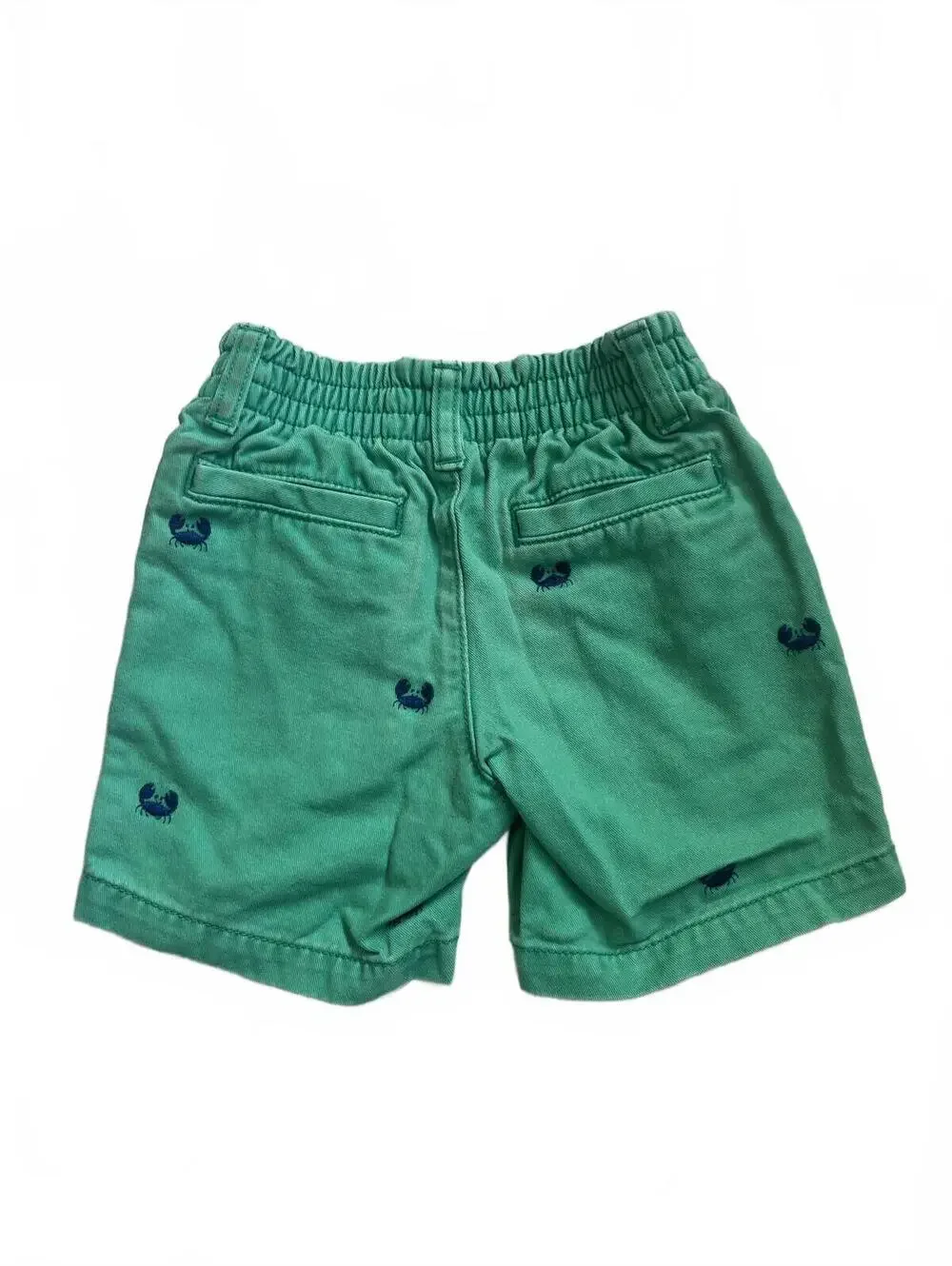 Gymboree 18-24 Months Green Embroidered Crab Chino Shorts Preppy Nautical Summer